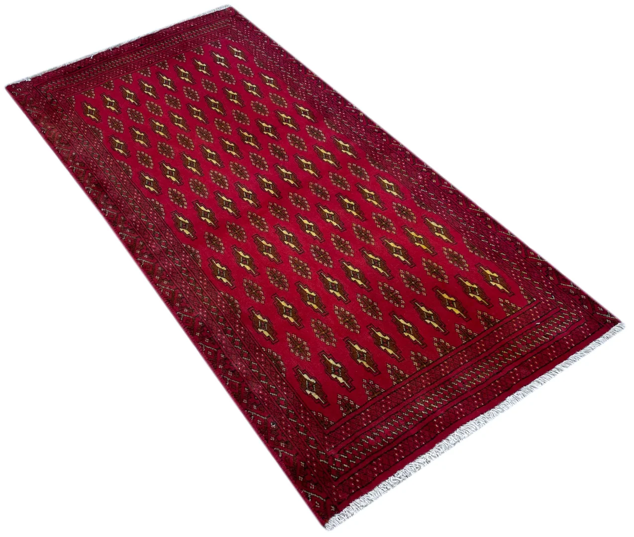 Perserteppich Turkman 129 x 64 cm Wolle handgeknüpft