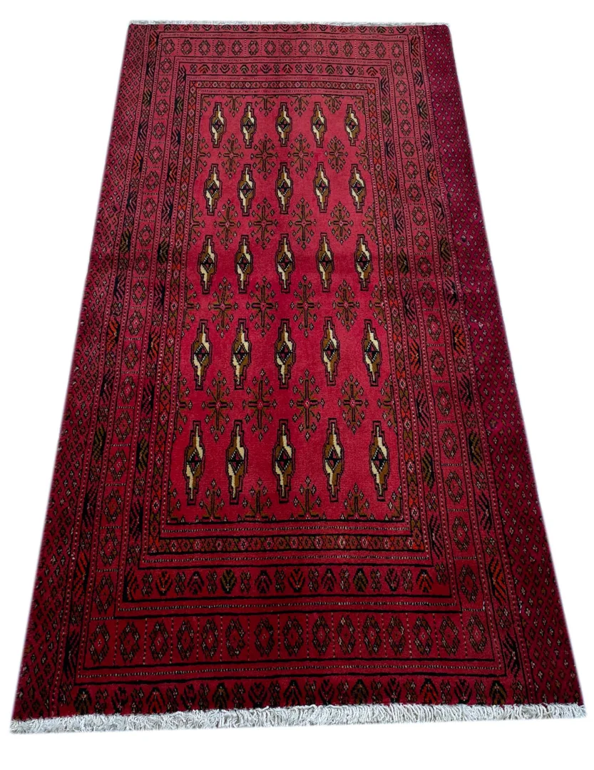 Perserteppich Turkman 130 x 60 cm Wolle handgeknüpft
