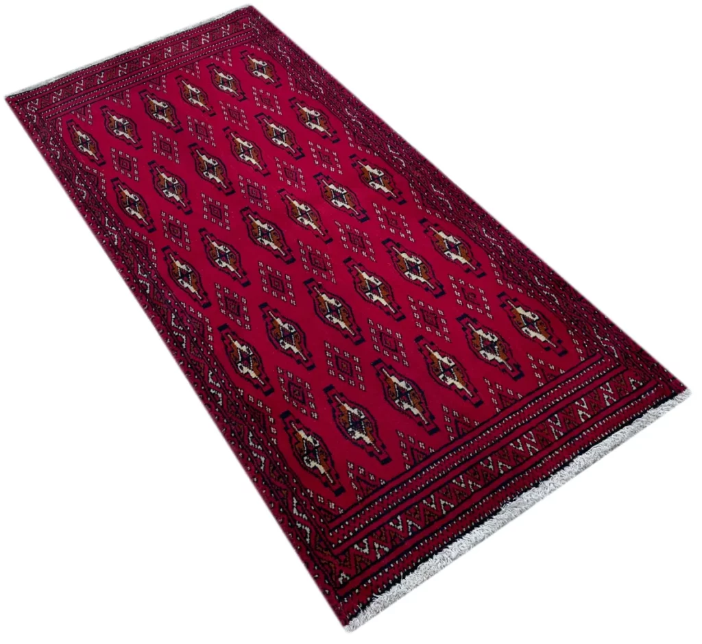 Perserteppich Turkman 132 x 64 cm Wolle handgeknüpft