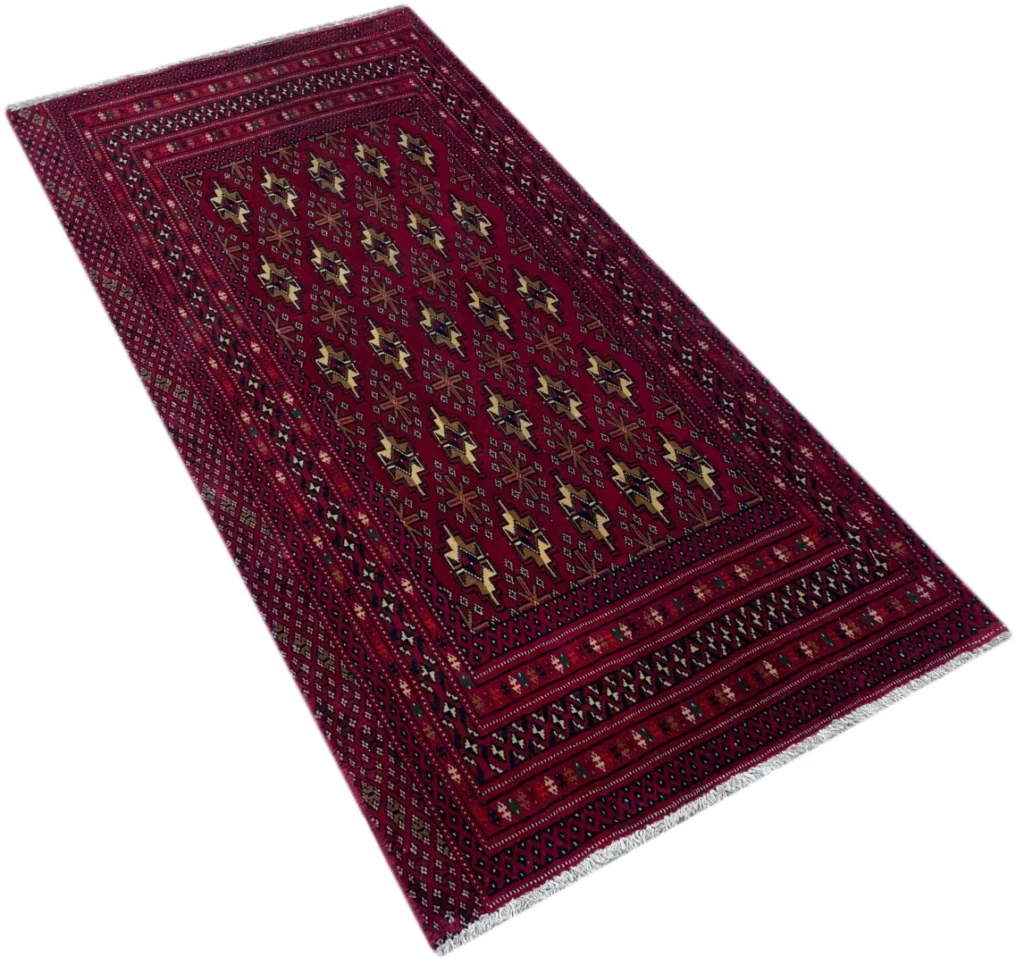 Perserteppich Turkman 134 x 64 cm Wolle handgeknüpft