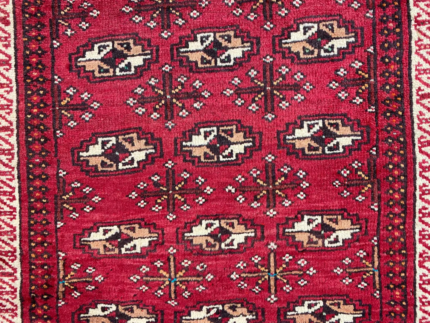 Perserteppich Turkman 135 x 75 cm Wolle handgeknüpft