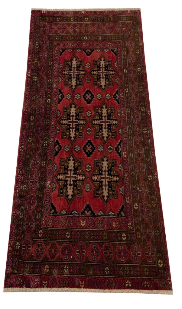 Perserteppich Turkman 140 x 57 cm Wolle handgeknüpft