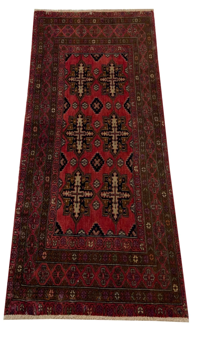 Perserteppich Turkman 140 x 57 cm Wolle handgeknüpft