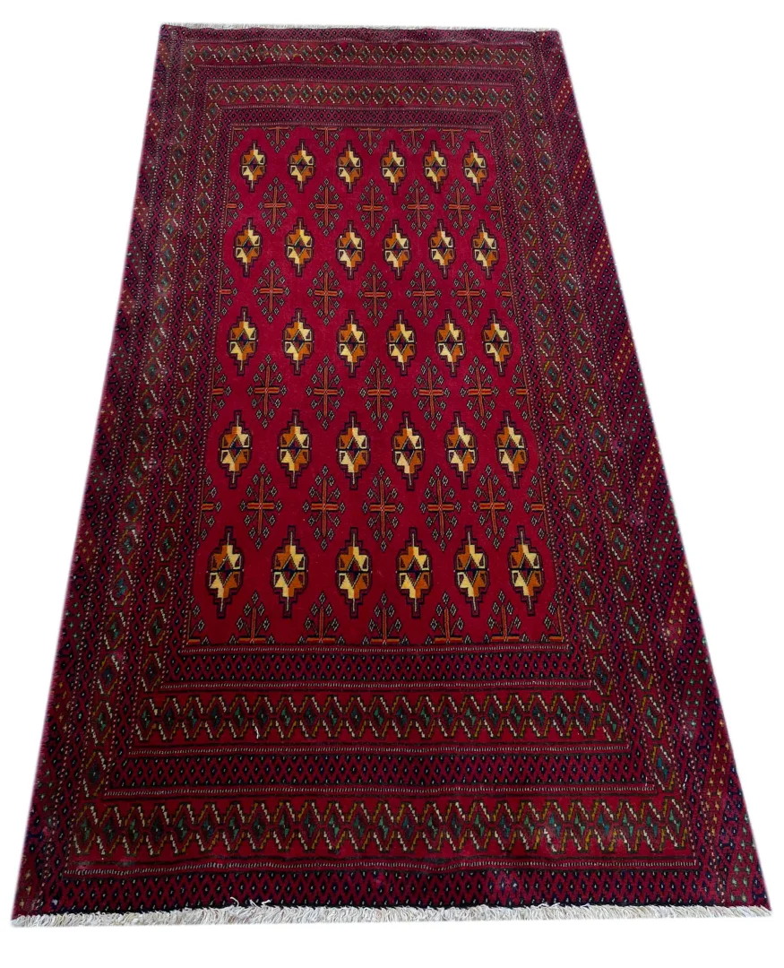 Perserteppich Turkman 150 x 72 cm Wolle handgeknotet