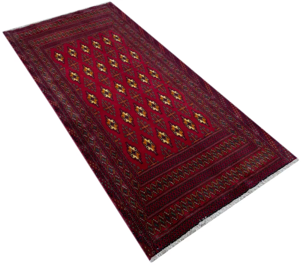 Perserteppich Turkman 150 x 72 cm Wolle handgeknotet
