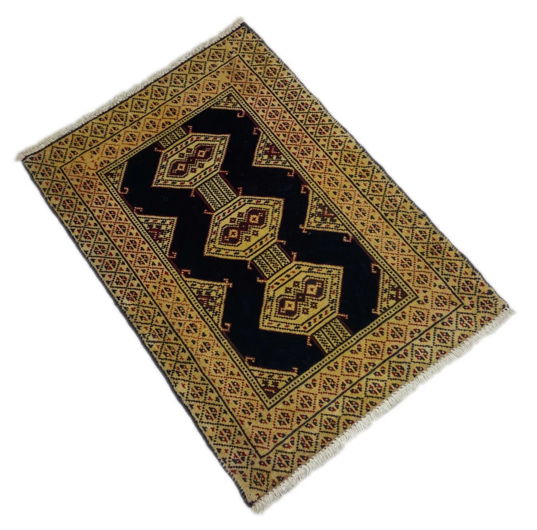 Perserteppich Turkman 81 x 58 cm Wolle handgeknüpft