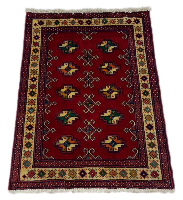 Perserteppich Turkman 83 x 64 cm Wolle handgeknüpft