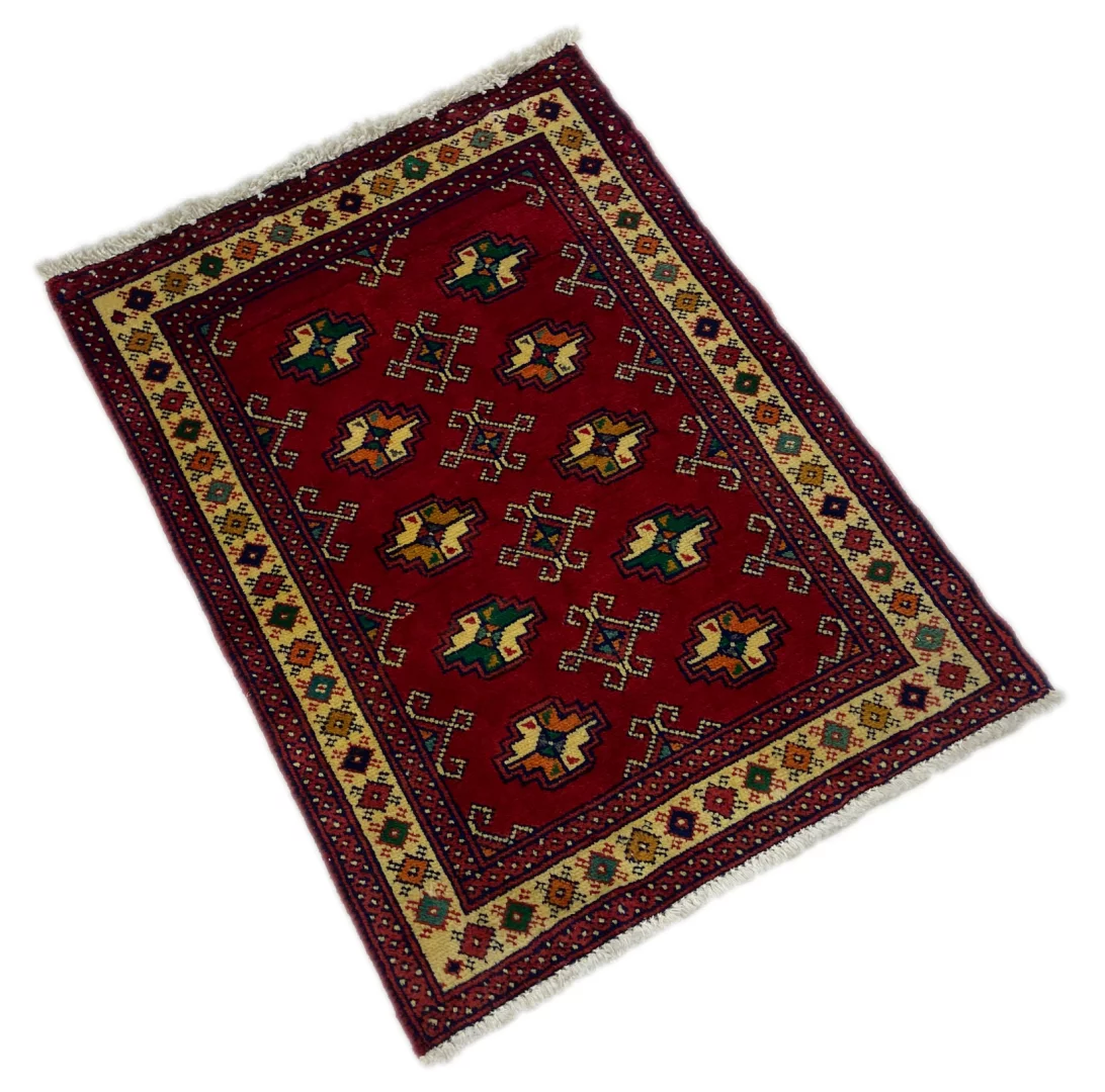 Perserteppich Turkman 83 x 64 cm Wolle handgeknüpft