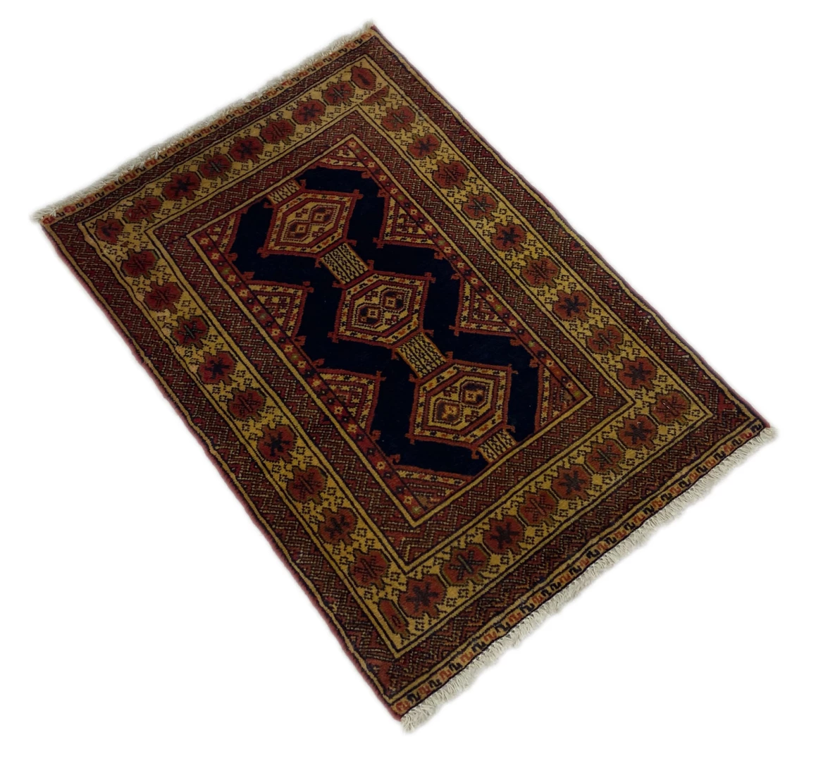 turkman-teppich-88-x-64-cm-200000-knoten-m-handgeknupft-2 Perserteppich Turkman 88 x 64 cm Wolle handgeknüpft