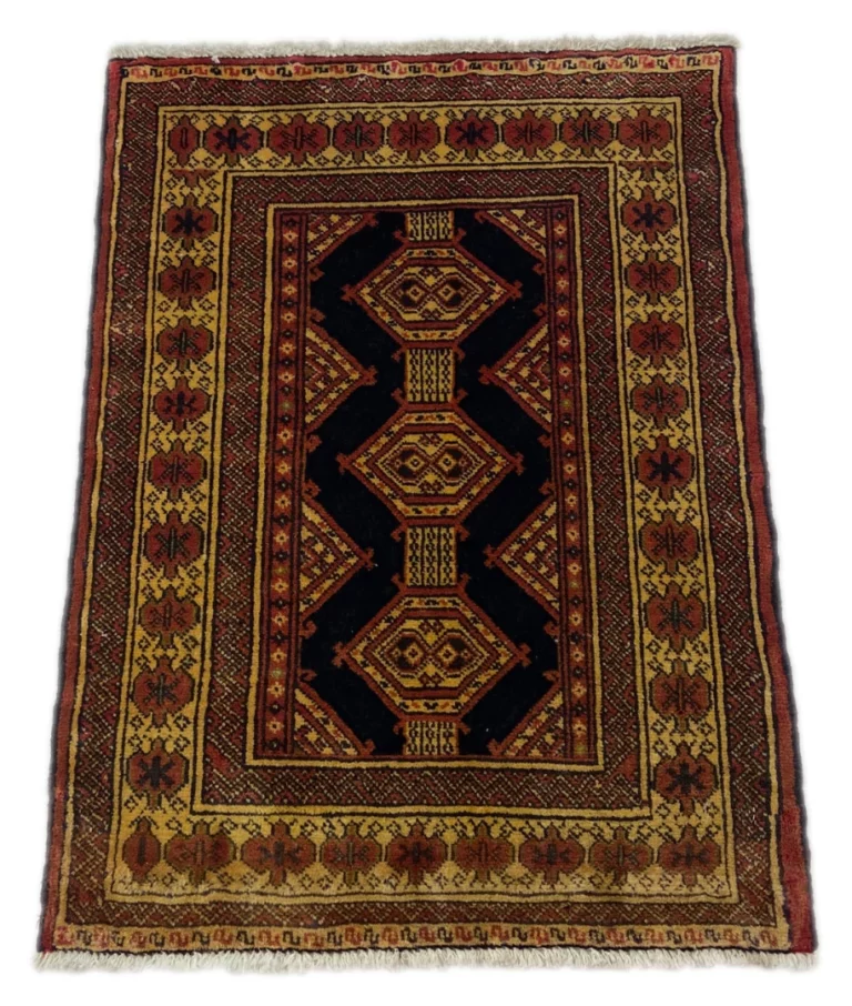 Perserteppich Turkman 90 x 65 cm Wolle handgeknüpft