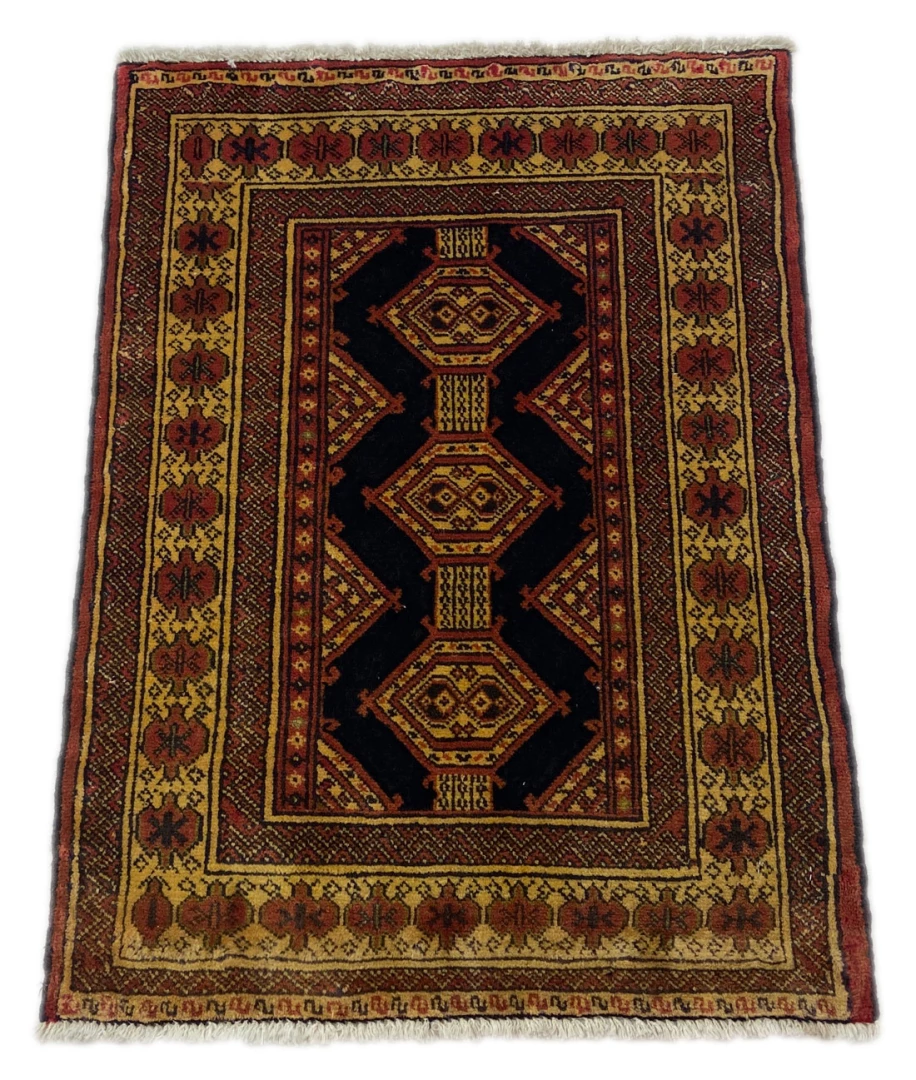 Perserteppich Turkman 90 x 65 cm Wolle handgeknüpft