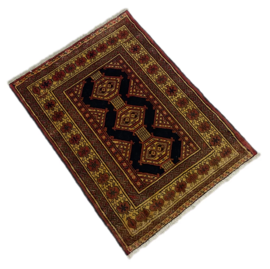 Perserteppich Turkman 90 x 65 cm Wolle handgeknüpft