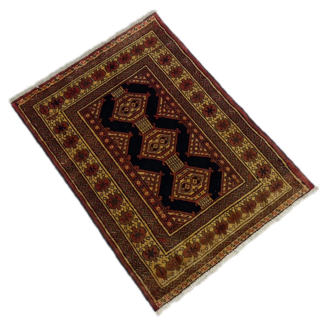Perserteppich Turkman 90 x 65 cm Wolle handgeknüpft
