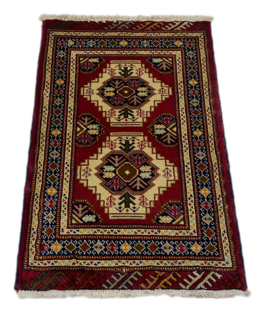 Perserteppich Turkman 95 x 63 cm Wolle handgeknüpft