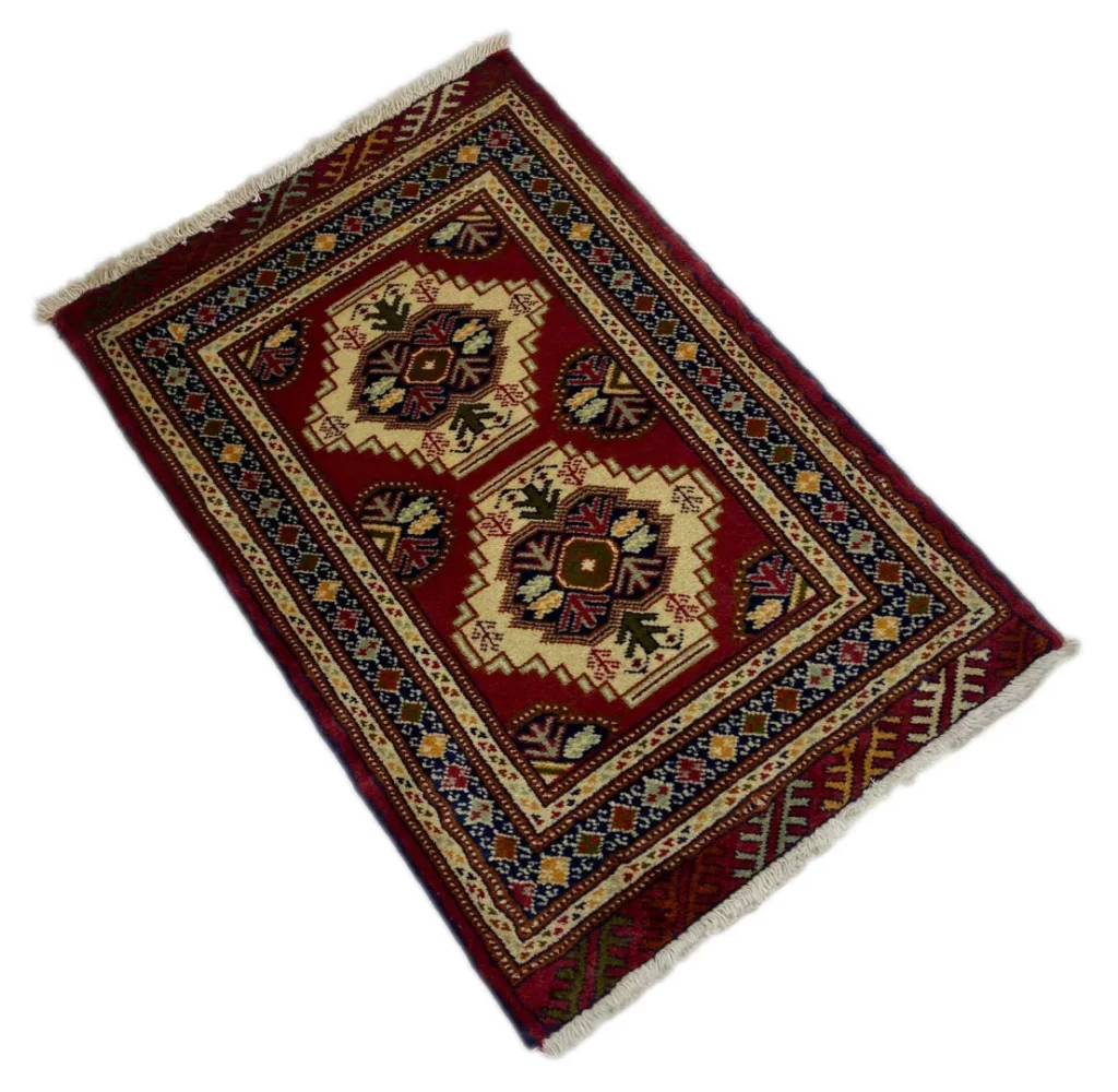 Perserteppich Turkman 95 x 63 cm Wolle handgeknüpft