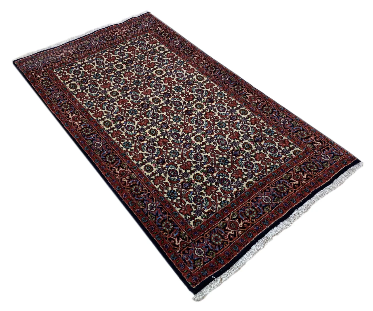 zandschan-teppich-143-x-82-cm-380000-knoten-geometrisches-muster-1-2 Perserteppich Zandschan 143 x 82 cm Baumwolle handgeknüpft