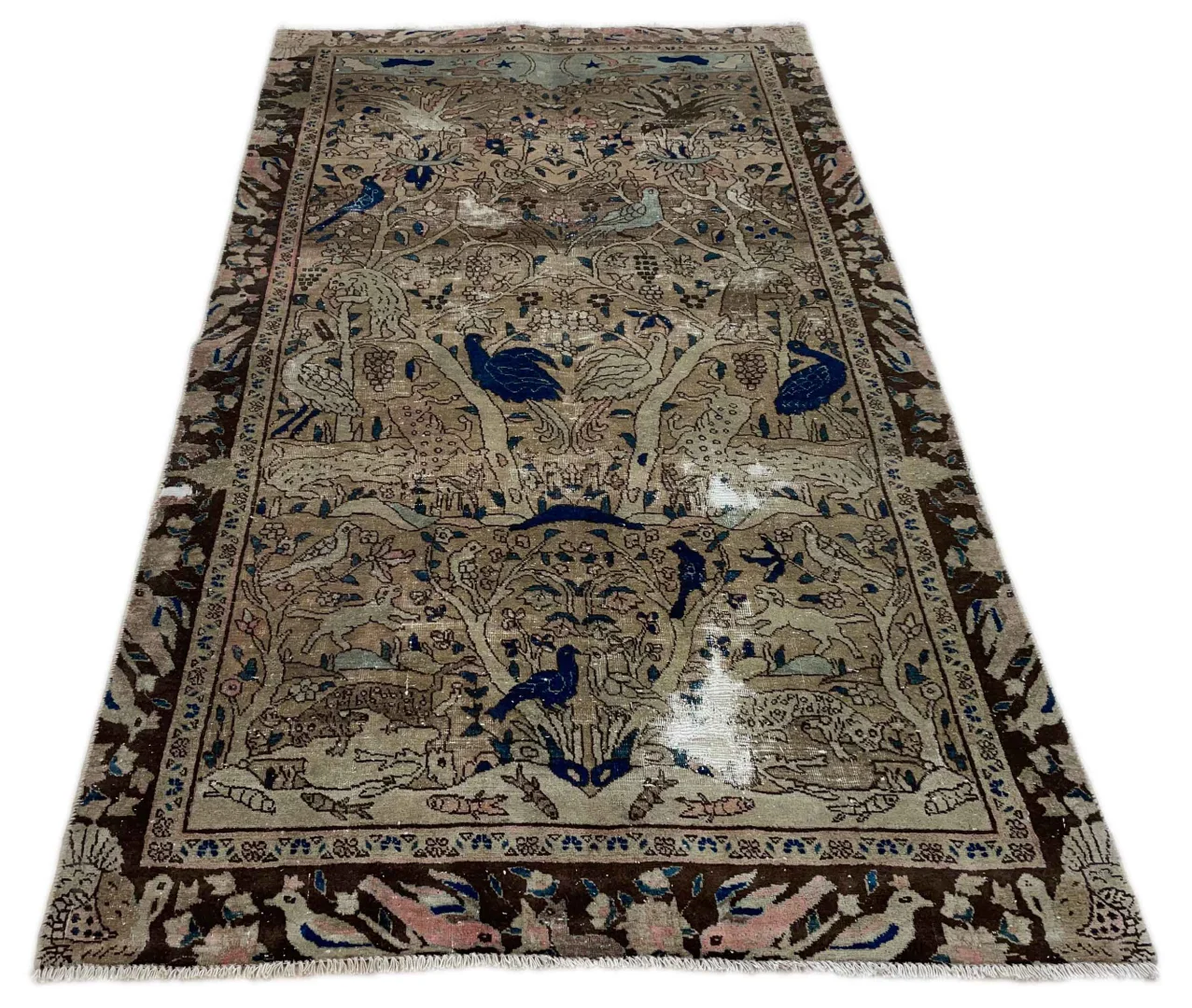 Orientteppich 205 x 115 cm Wolle handgeknüpft