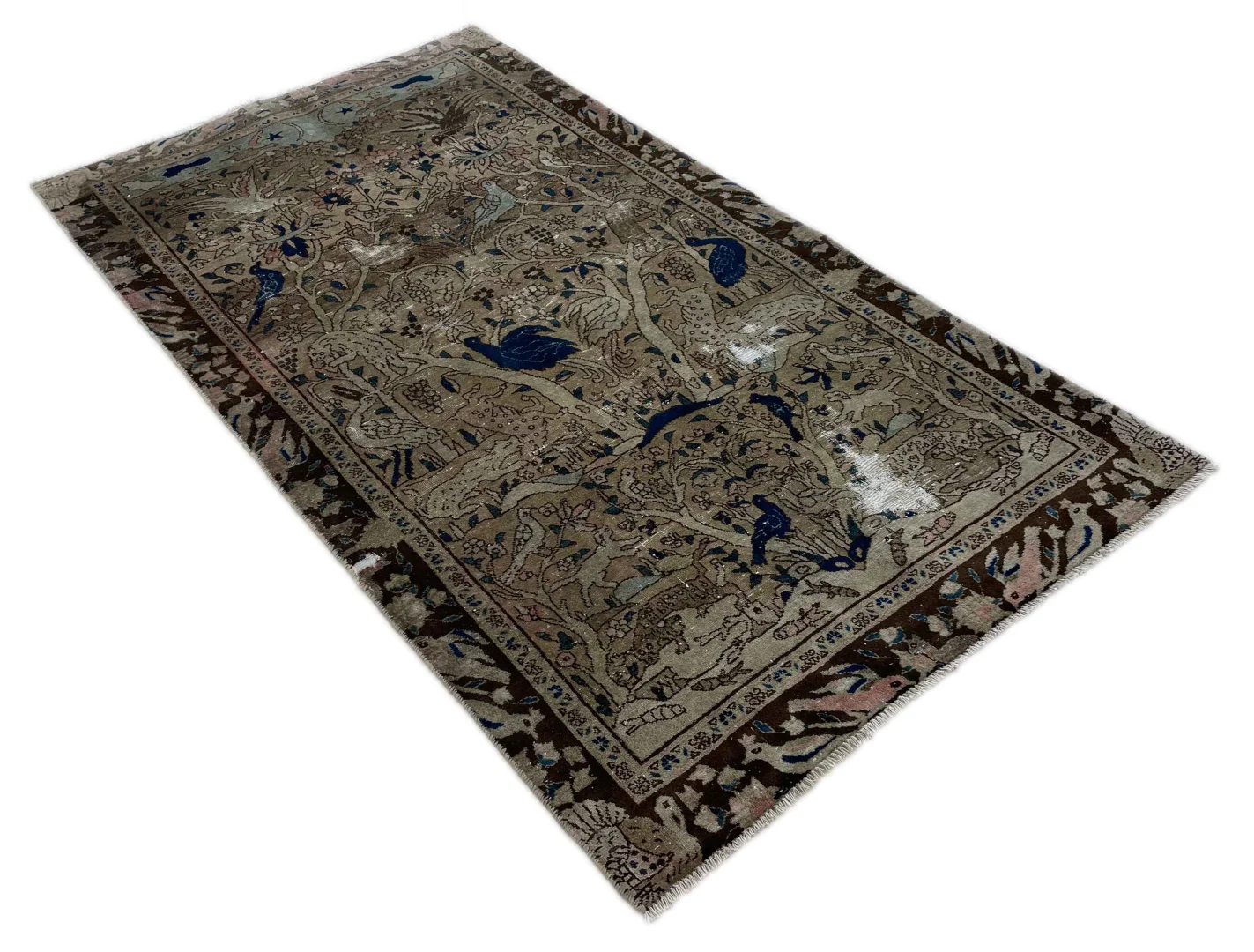 Orientteppich 205 x 115 cm Wolle handgeknüpft