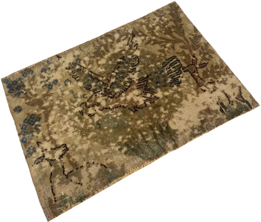 vintage-orientteppich-67-x-45-cm-handgeknupft-modernes-design-2 Orientteppich 67 x 45 cm Wolle handgeknüpft