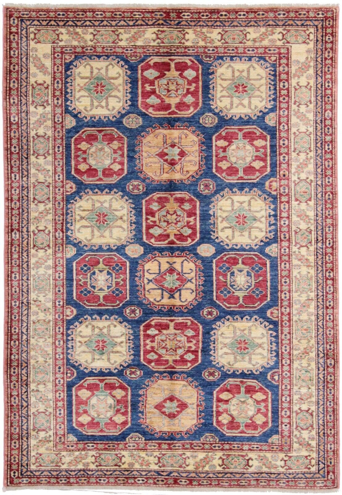 kazak-teppich-215x146-cm-160000-knoten-handgeknupft Orientteppich Kazak 215 x 146 cm Hochlandwolle handgeknüpft