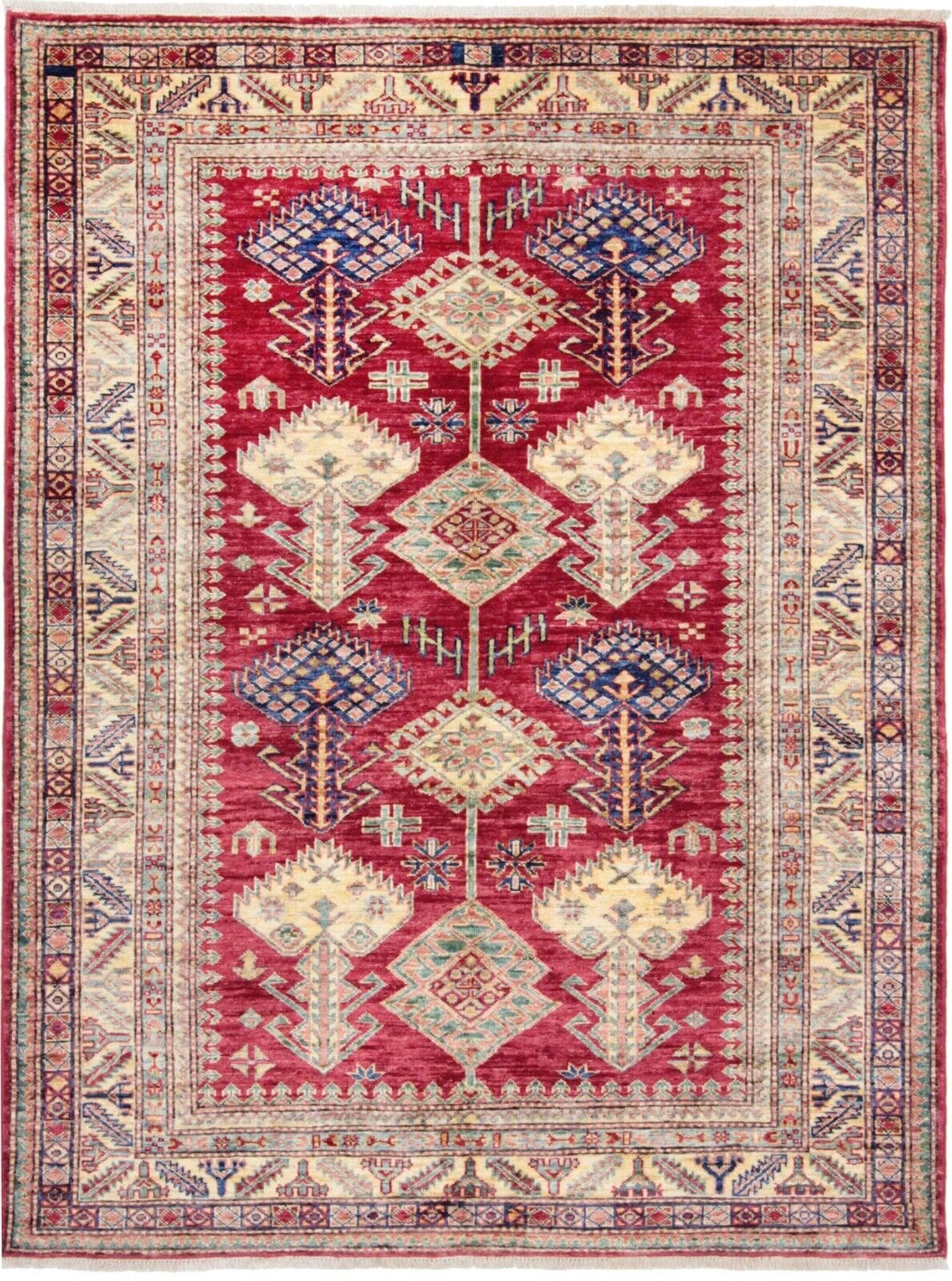 Orientteppich Kazak 191 x 147 cm Wolle handgeknüpft