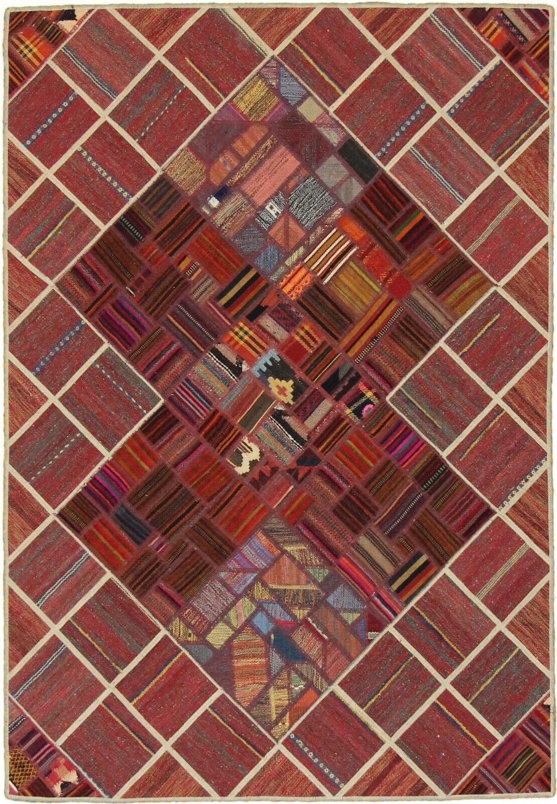 Orientteppich 197 x 138 cm Wolle handgewebt