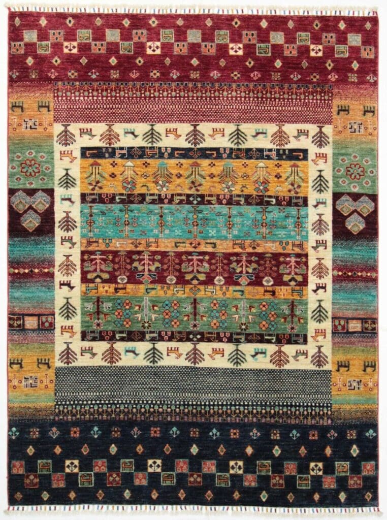 original-pakistan-orientteppich-ziegler-206x155cm-im-modernen-stil-handgeknupft Orientteppich Pakistan 206 x 155 cm Wolle handgeknüpft