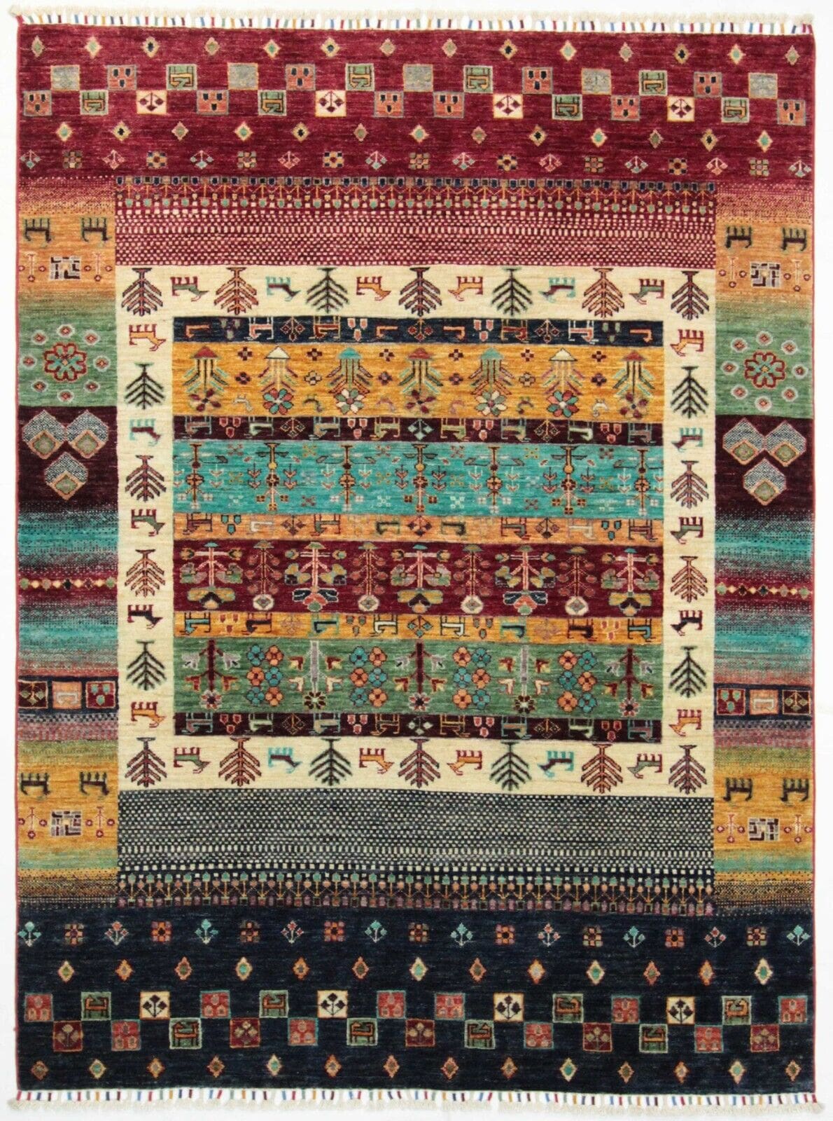 original-pakistan-orientteppich-ziegler-206x155cm-im-modernen-stil-handgeknupft Orientteppich Pakistan 206 x 155 cm Wolle handgeknüpft