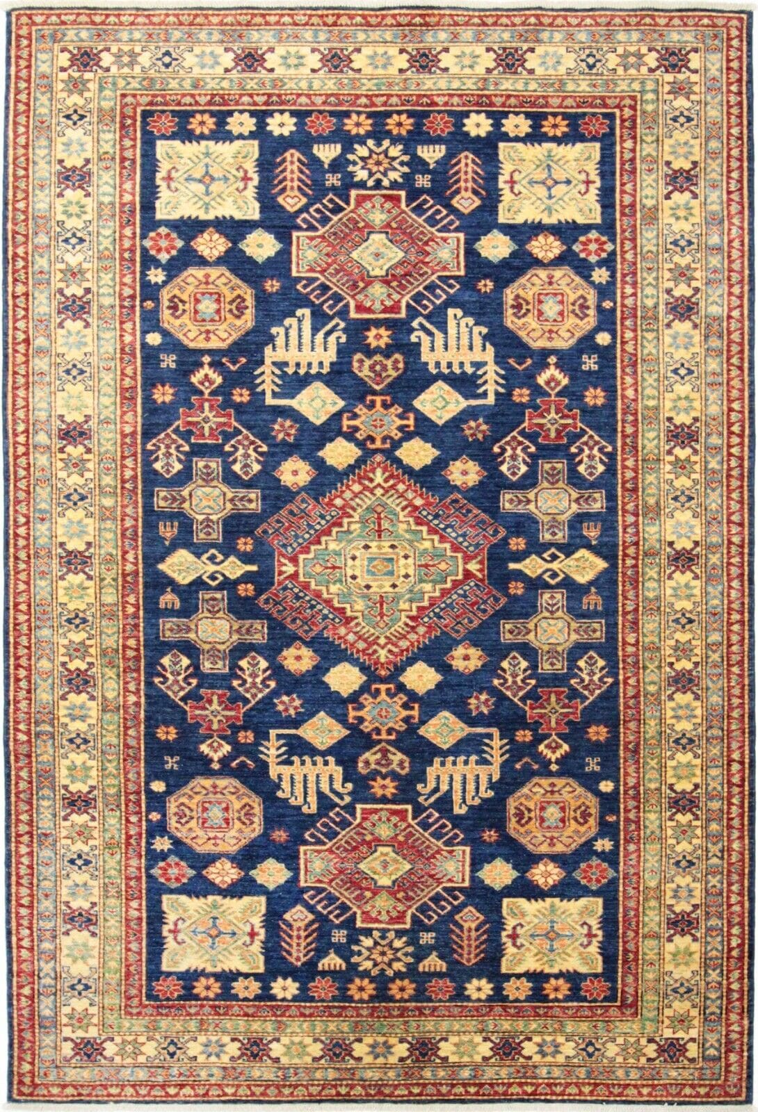 Orientteppich Kazak 242x165 cm Hochlandwolle handgeknüpft