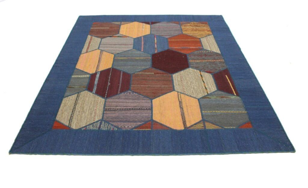 Orientteppich 228 x 160 cm Hochlandwolle handgewebt