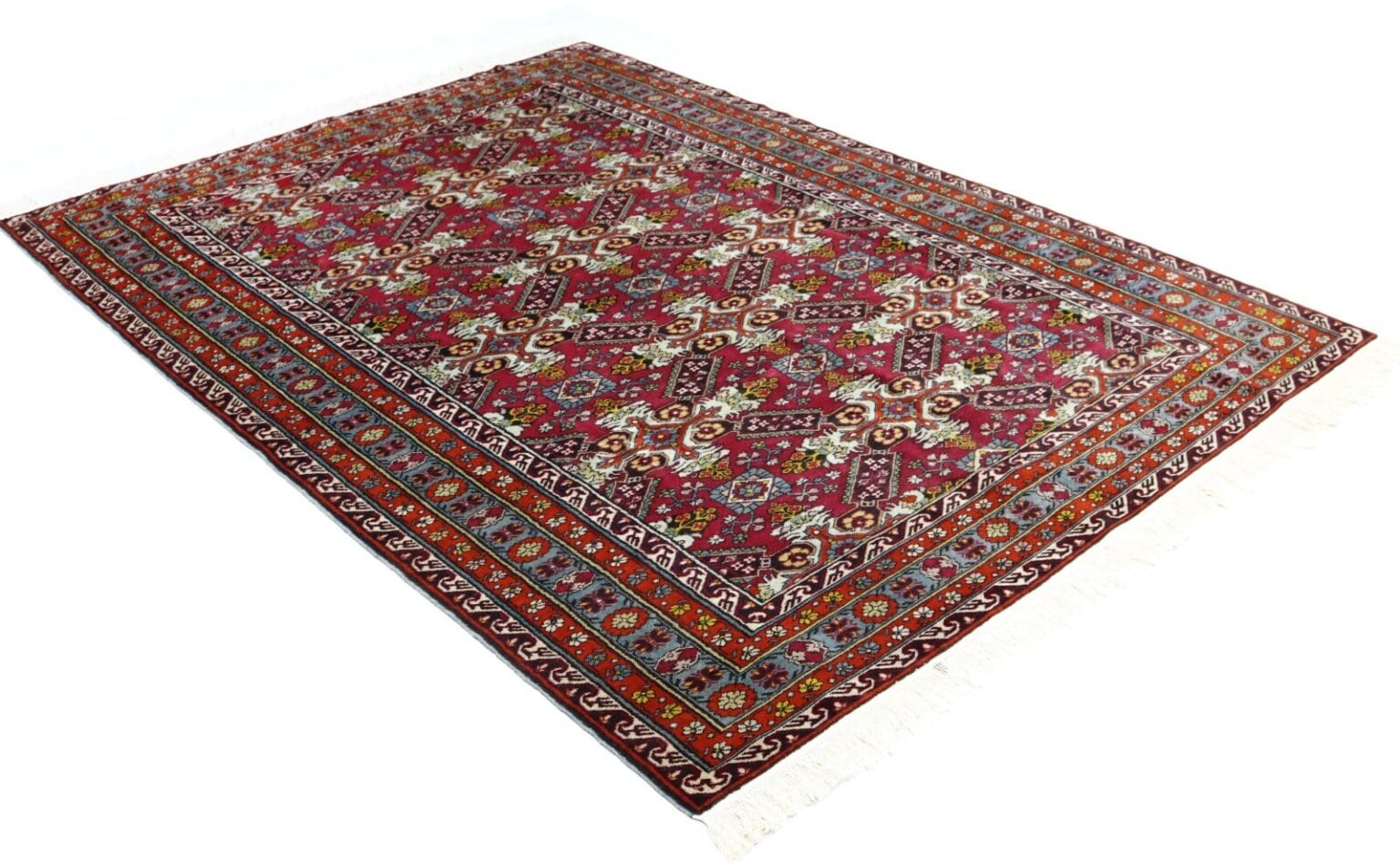 antiker-shirvan-teppich-230x170-cm-handgeknupft-50-jahre-alt-2 Orientteppich Shirvan 230 x 170 cm Wolle handgeknüpft