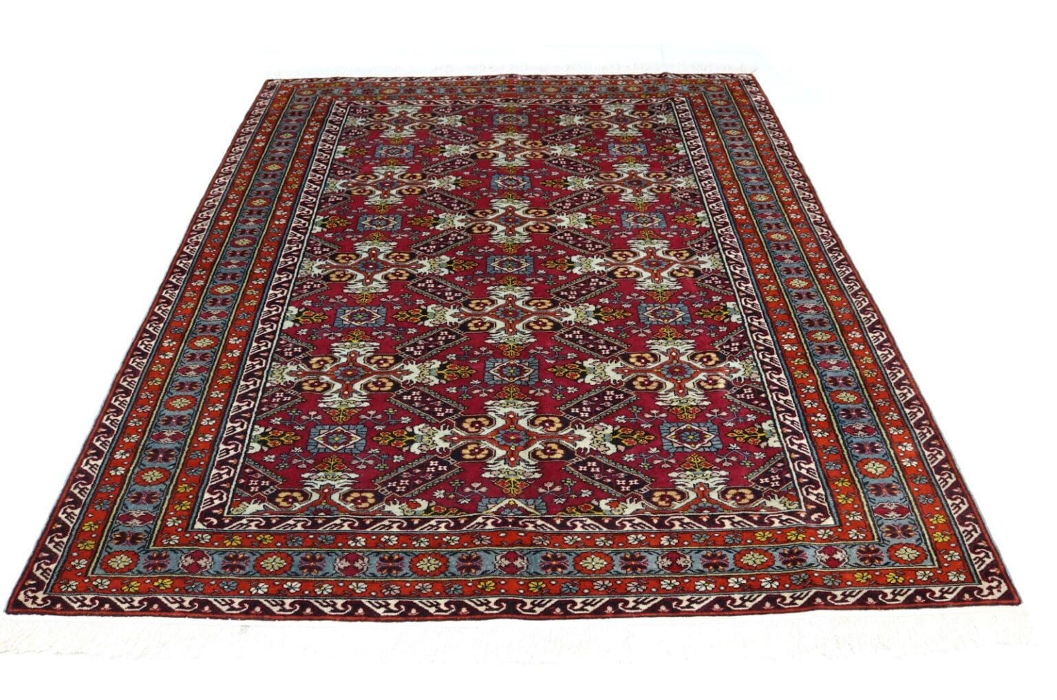 antiker-shirvan-teppich-230x170-cm-handgeknupft-50-jahre-alt-3 Orientteppich Shirvan 230 x 170 cm Wolle handgeknüpft