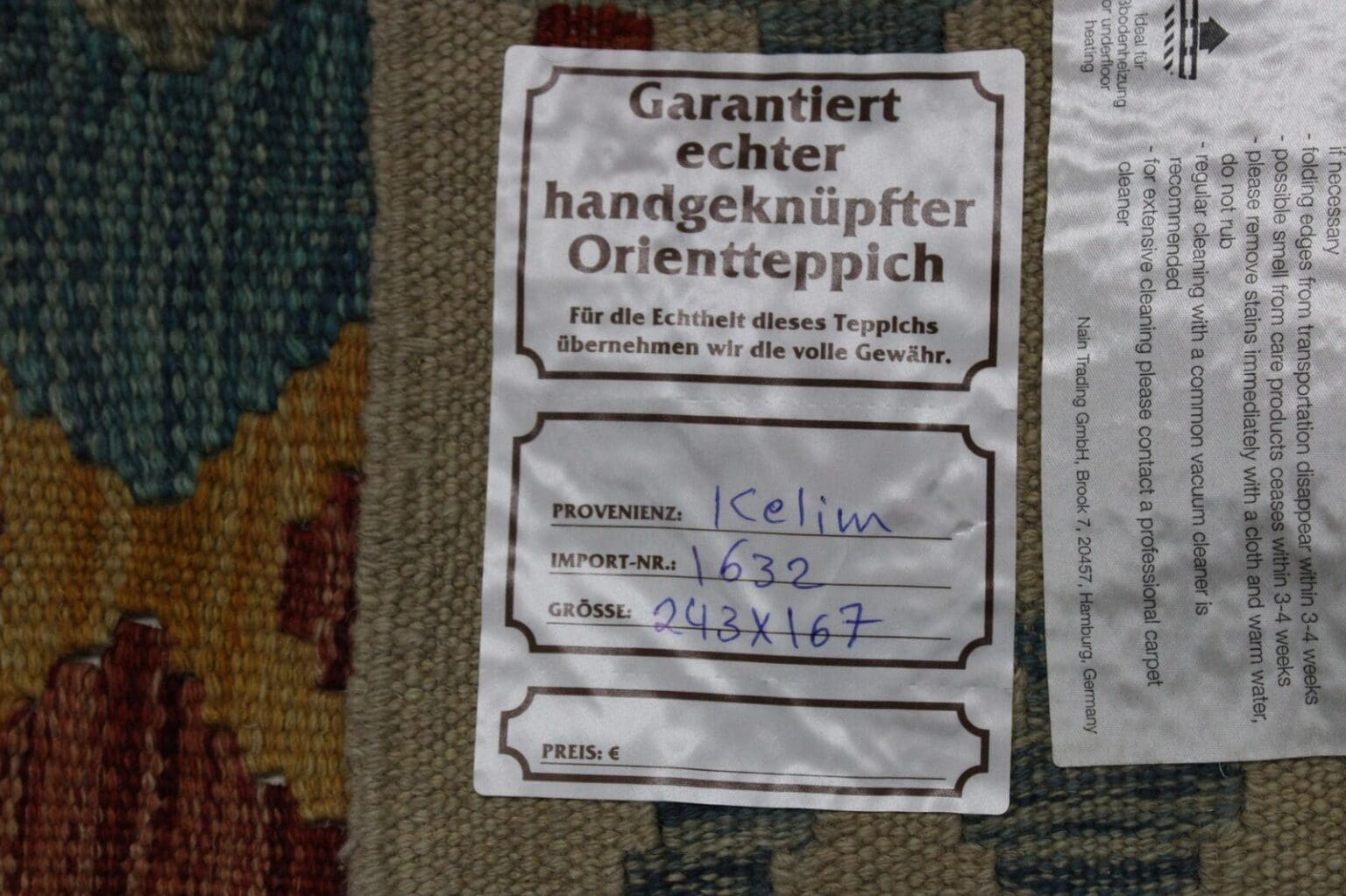 Orientteppich Afghanistan 243 x 167 cm Wolle handgewebt