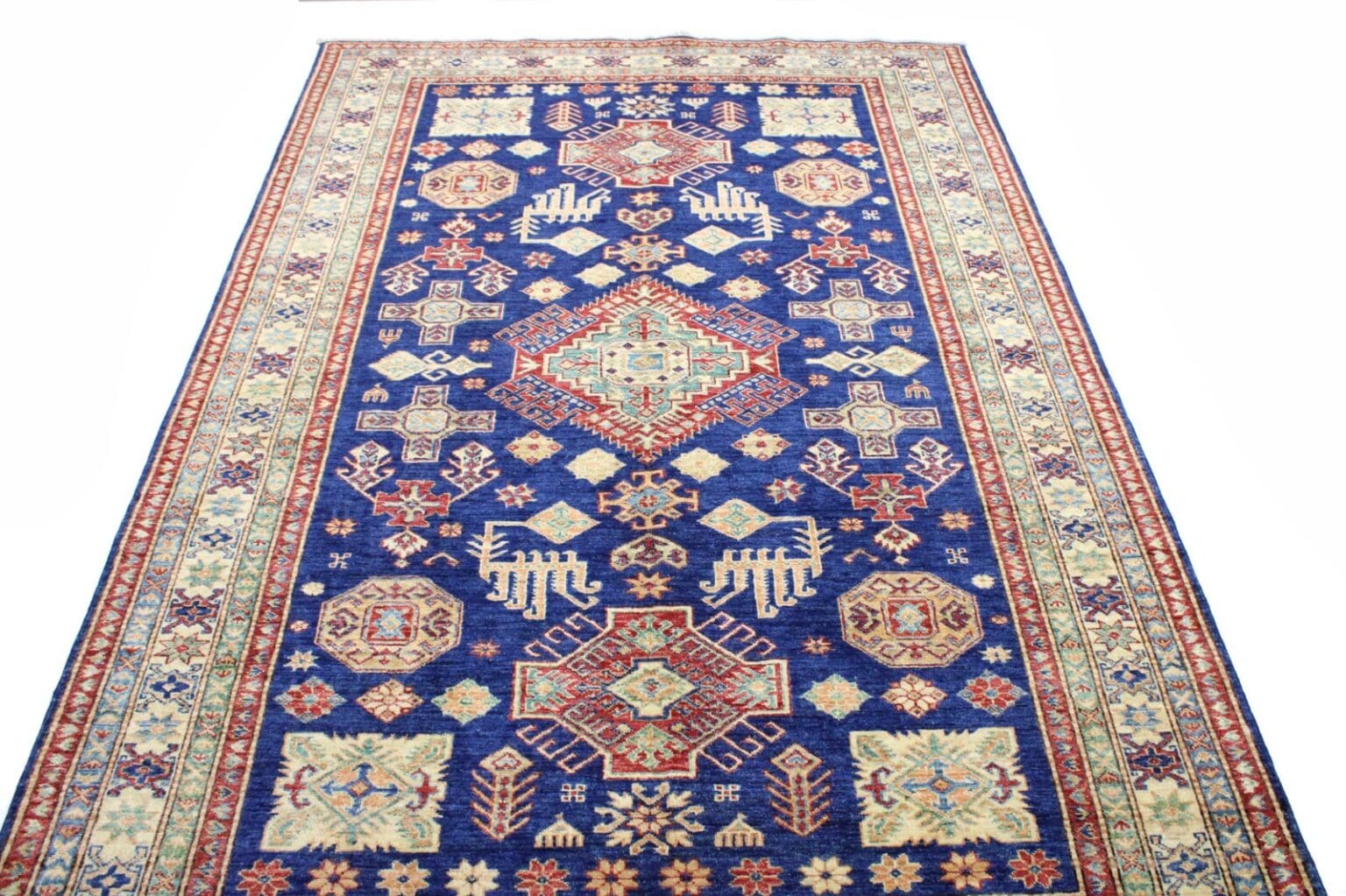 Orientteppich Kazak 242x165 cm Hochlandwolle handgeknüpft