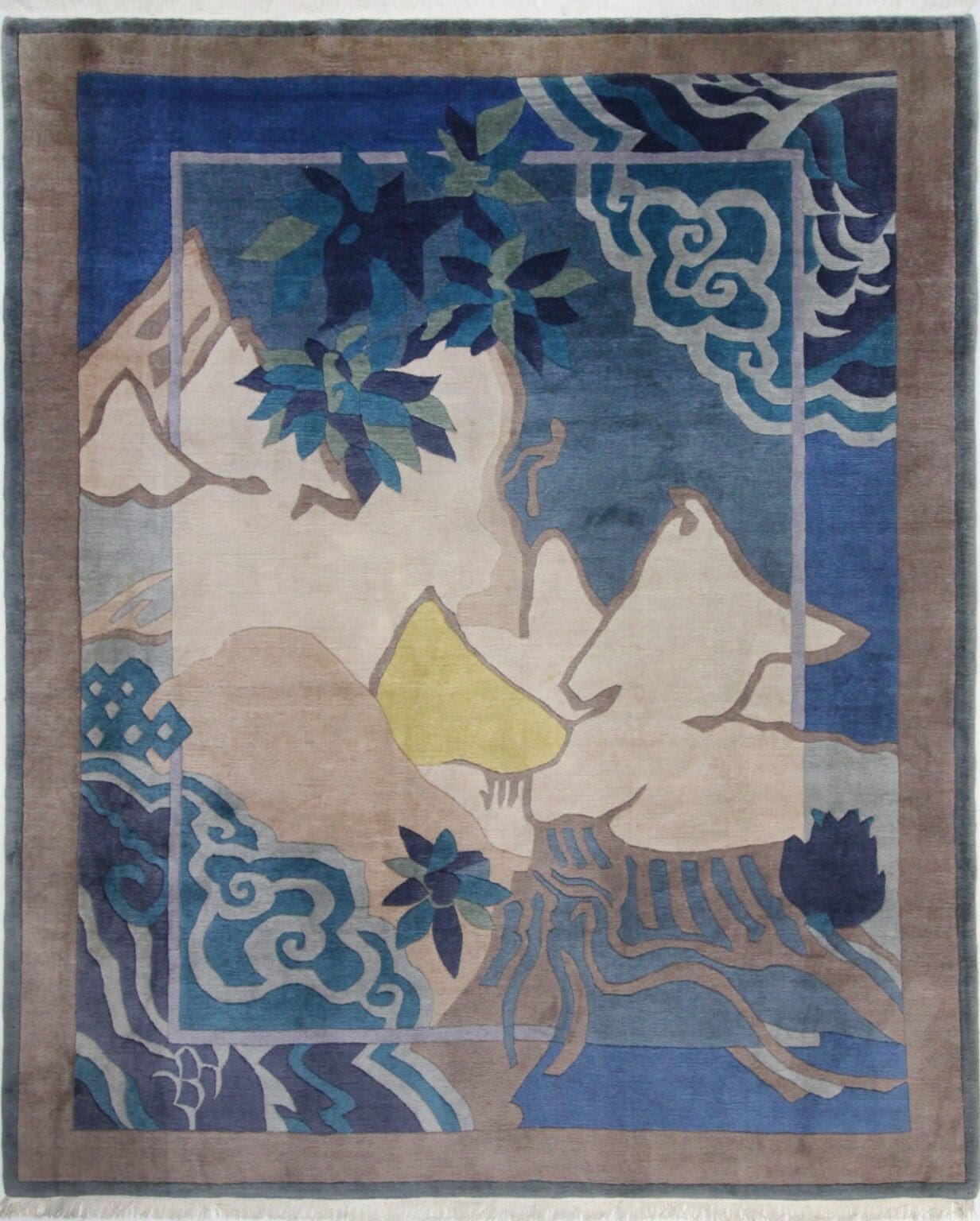 handgeknupfter-nepal-orientteppich-295x245-cm-mit-modernen-mustern Orientteppich Nepal 295 x 245 cm Wolle handgeknüpft