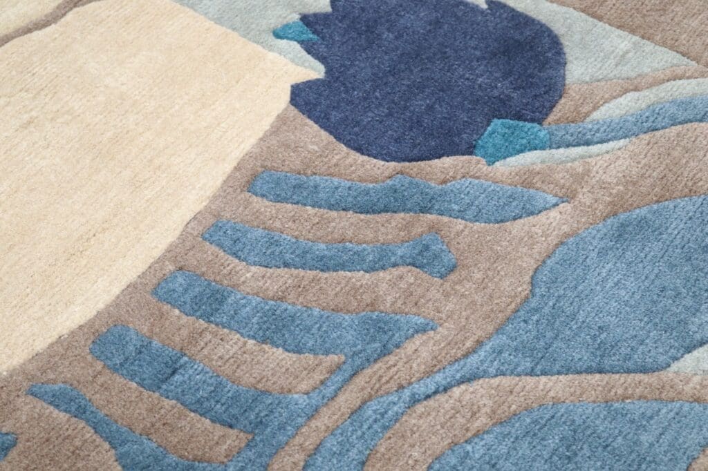 handgeknupfter-nepal-orientteppich-295x245-cm-mit-modernen-mustern-6 Orientteppich Nepal 295 x 245 cm Wolle handgeknüpft