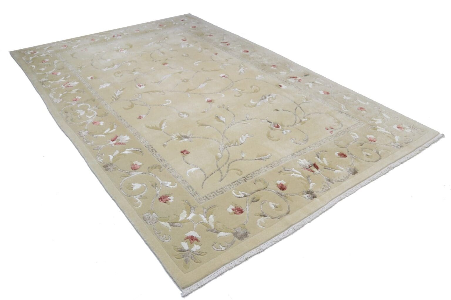 nepal-handgeknupfter-orientteppich-300x200-cm-mit-seide-2 Orientteppich Nepal 300 x 200 cm Wolle Seide handgeknüpft