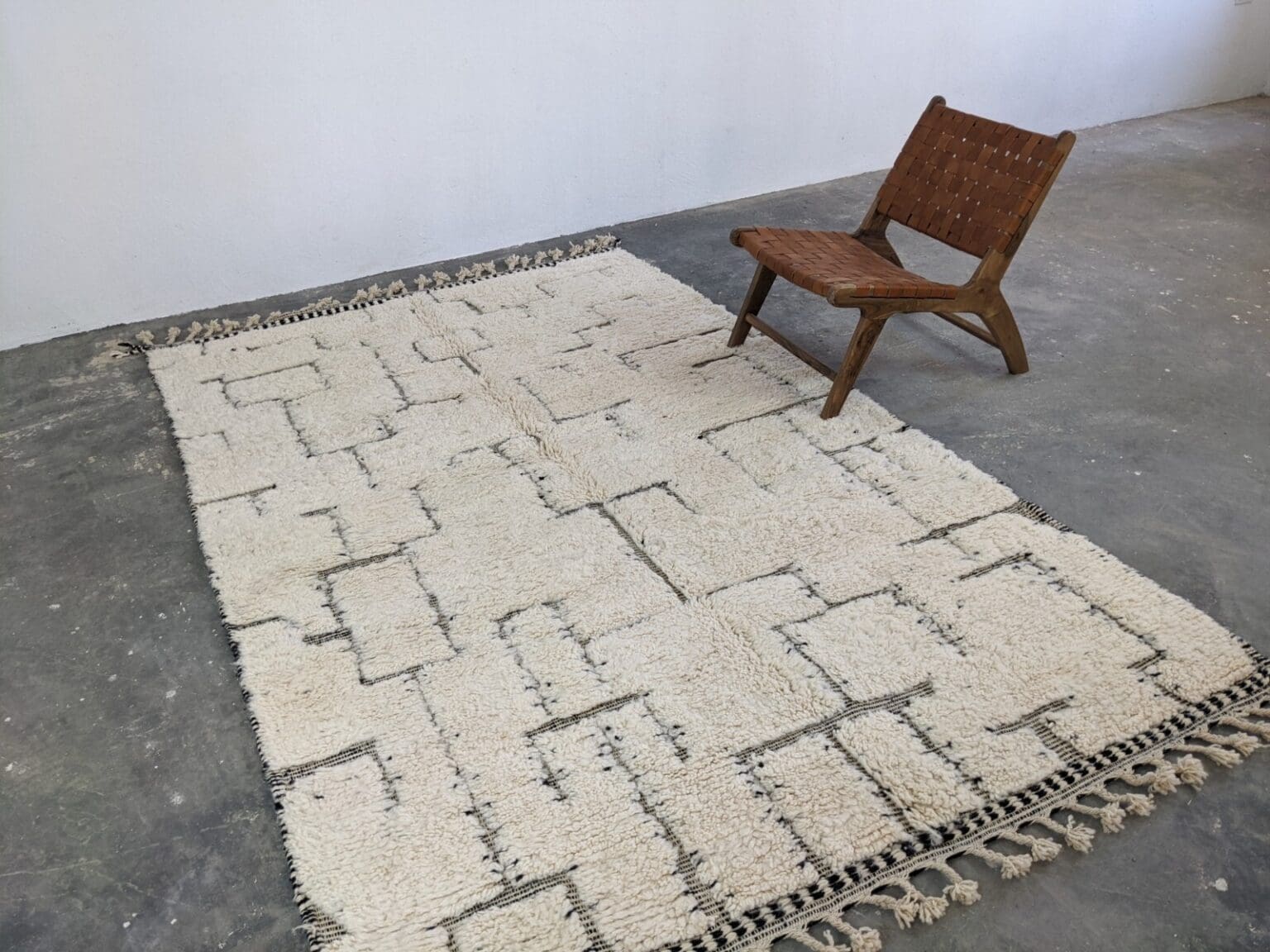 Orientteppich Beni Ourain 305 x 210 cm Wolle handgeknüpft