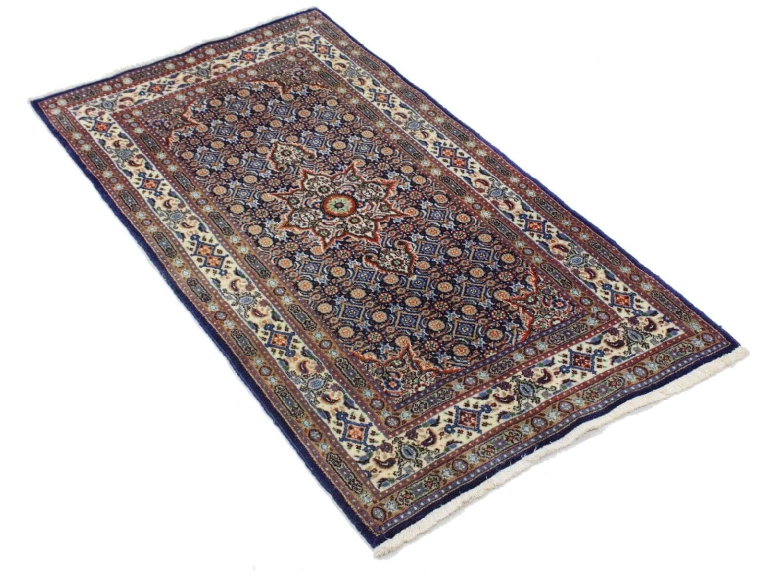 Orientteppich Moud 140 x 75 cm Wolle handgeknüpft