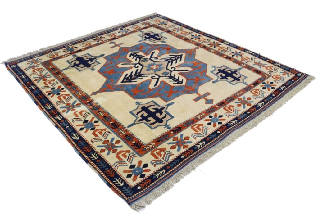 antiker-kaukasischer-shirvan-teppich-203x200cm-handgeknupft-1 Orientteppich Shirvan 203 x 200 cm Wolle handgeknüpft