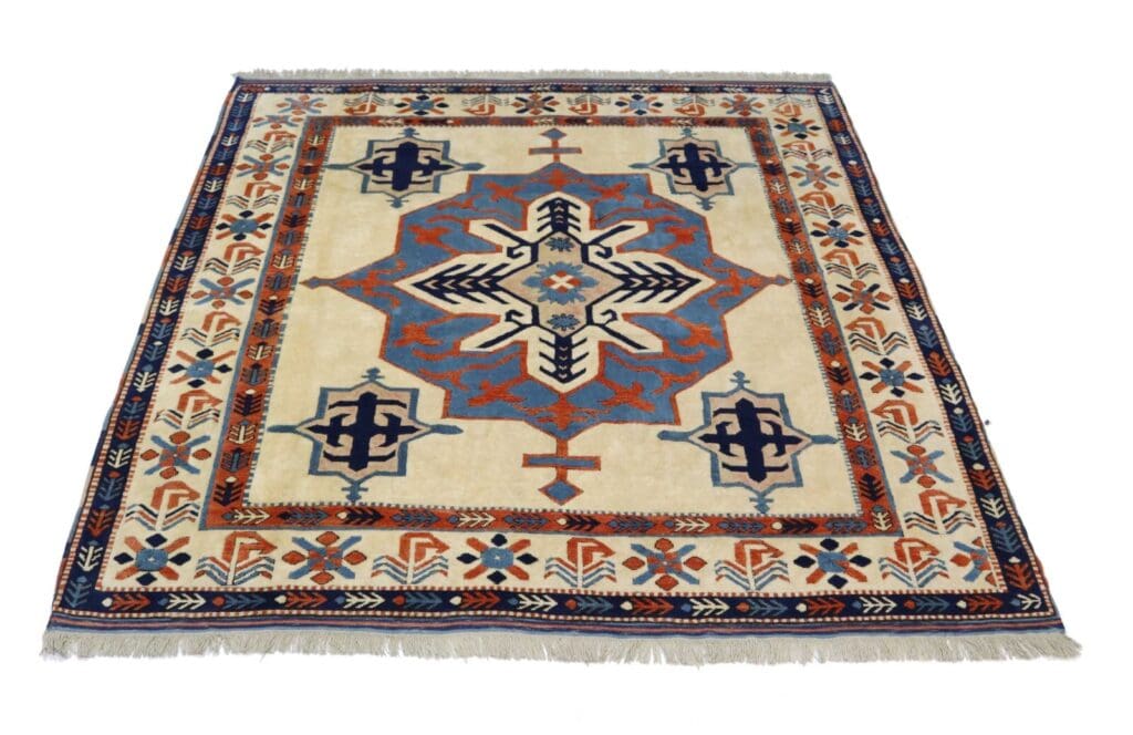 antiker-kaukasischer-shirvan-teppich-203x200cm-handgeknupft-2 Orientteppich Shirvan 203 x 200 cm Wolle handgeknüpft