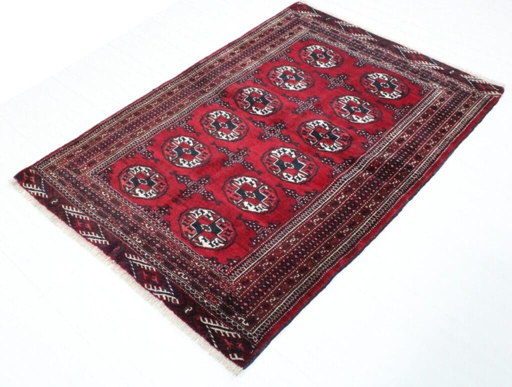 Orientteppich Turkmann 154 x 105 cm Wolle handgeknüpft