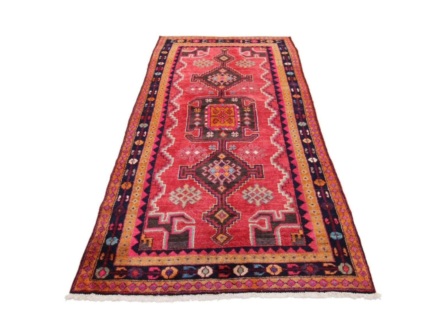 handgeknupfter-perserteppich-hamedan-256-x-130-cm-orientteppich-2 Perserteppich Hamedan 256 x 130 cm Wolle handgeknüpft