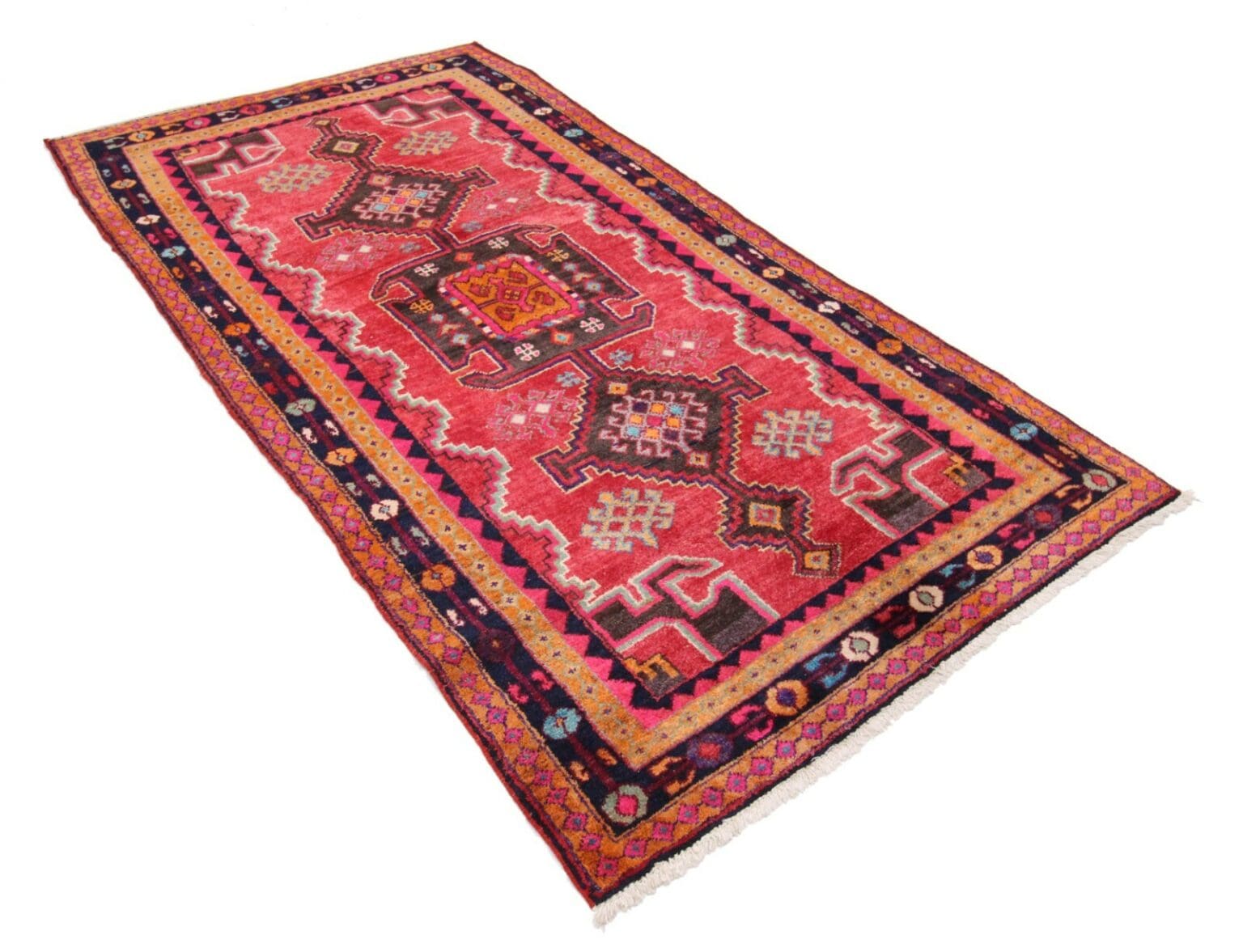 handgeknupfter-perserteppich-hamedan-256-x-130-cm-orientteppich-3 Perserteppich Hamedan 256 x 130 cm Wolle handgeknüpft
