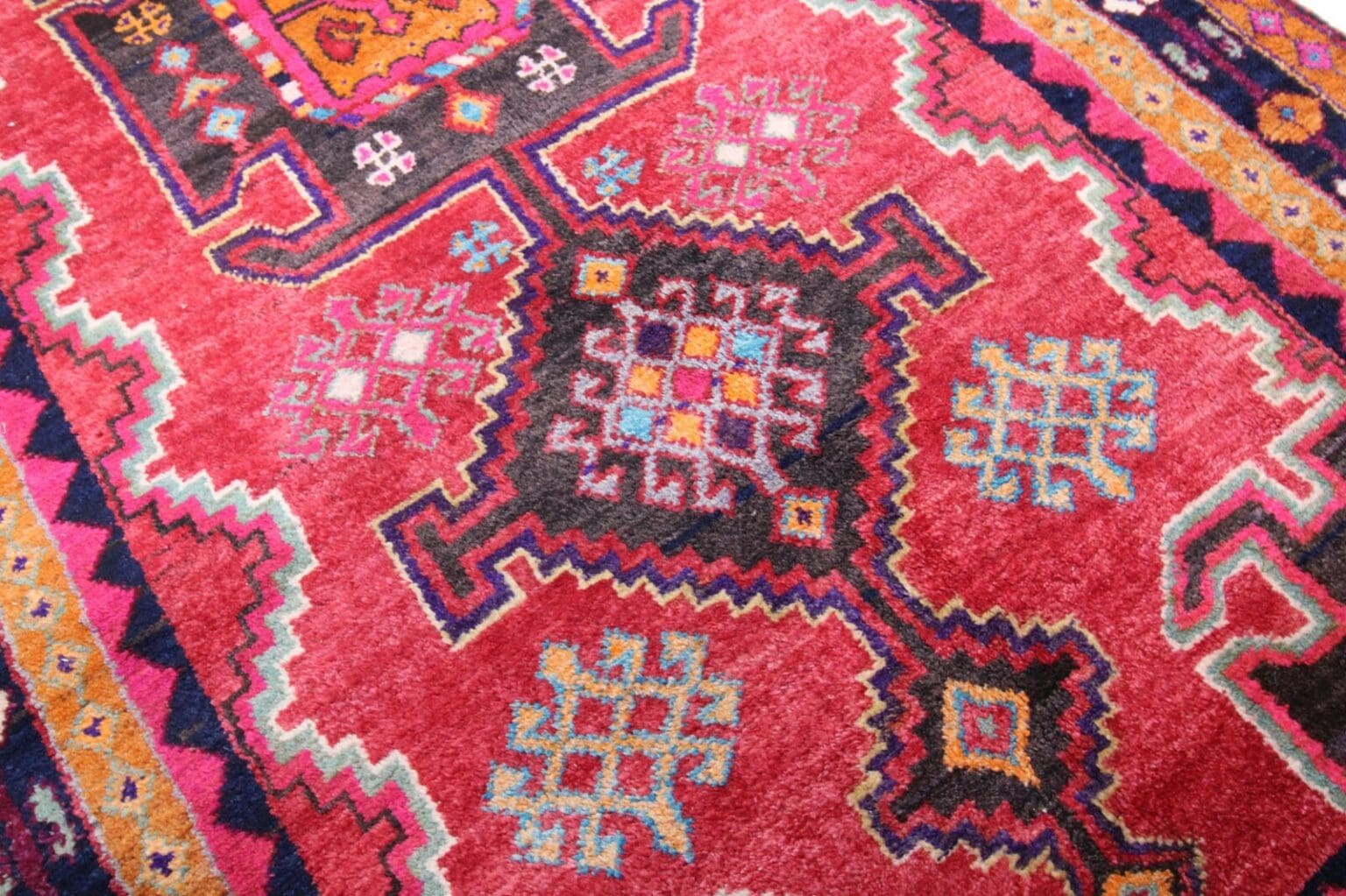 handgeknupfter-perserteppich-hamedan-256-x-130-cm-orientteppich-5 Perserteppich Hamedan 256 x 130 cm Wolle handgeknüpft