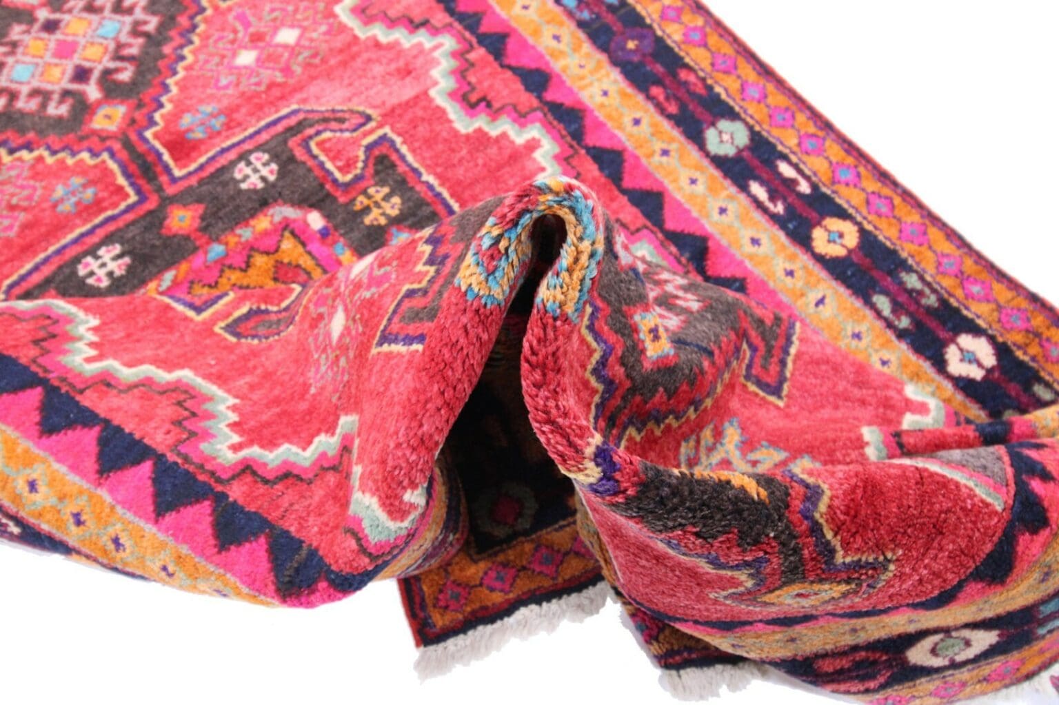 handgeknupfter-perserteppich-hamedan-256-x-130-cm-orientteppich-7 Perserteppich Hamedan 256 x 130 cm Wolle handgeknüpft