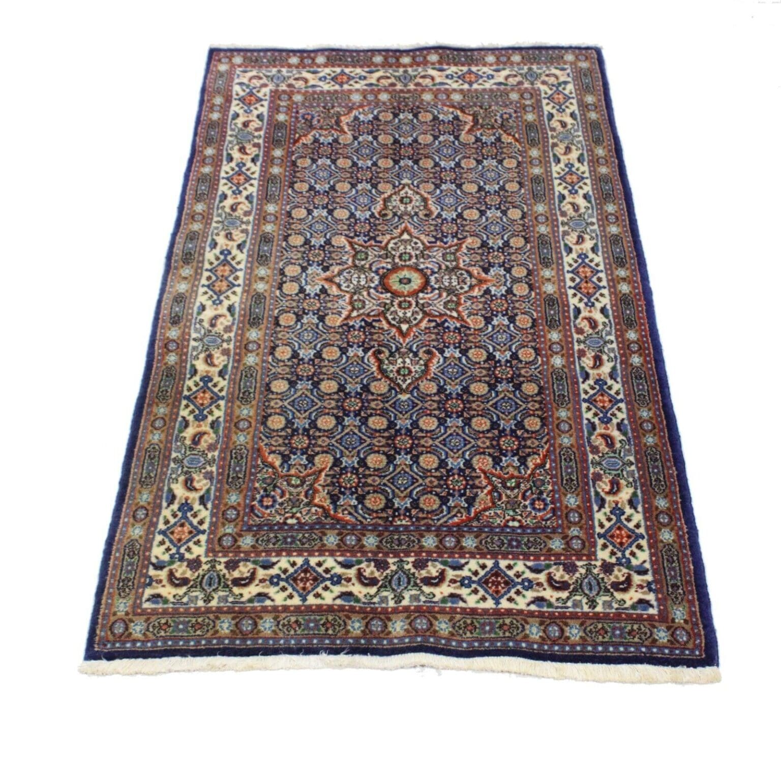 Orientteppich Moud 140 x 75 cm Wolle handgeknüpft