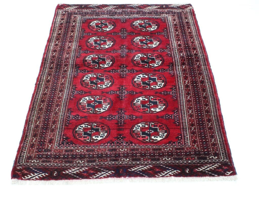 Orientteppich Turkmann 154 x 105 cm Wolle handgeknüpft