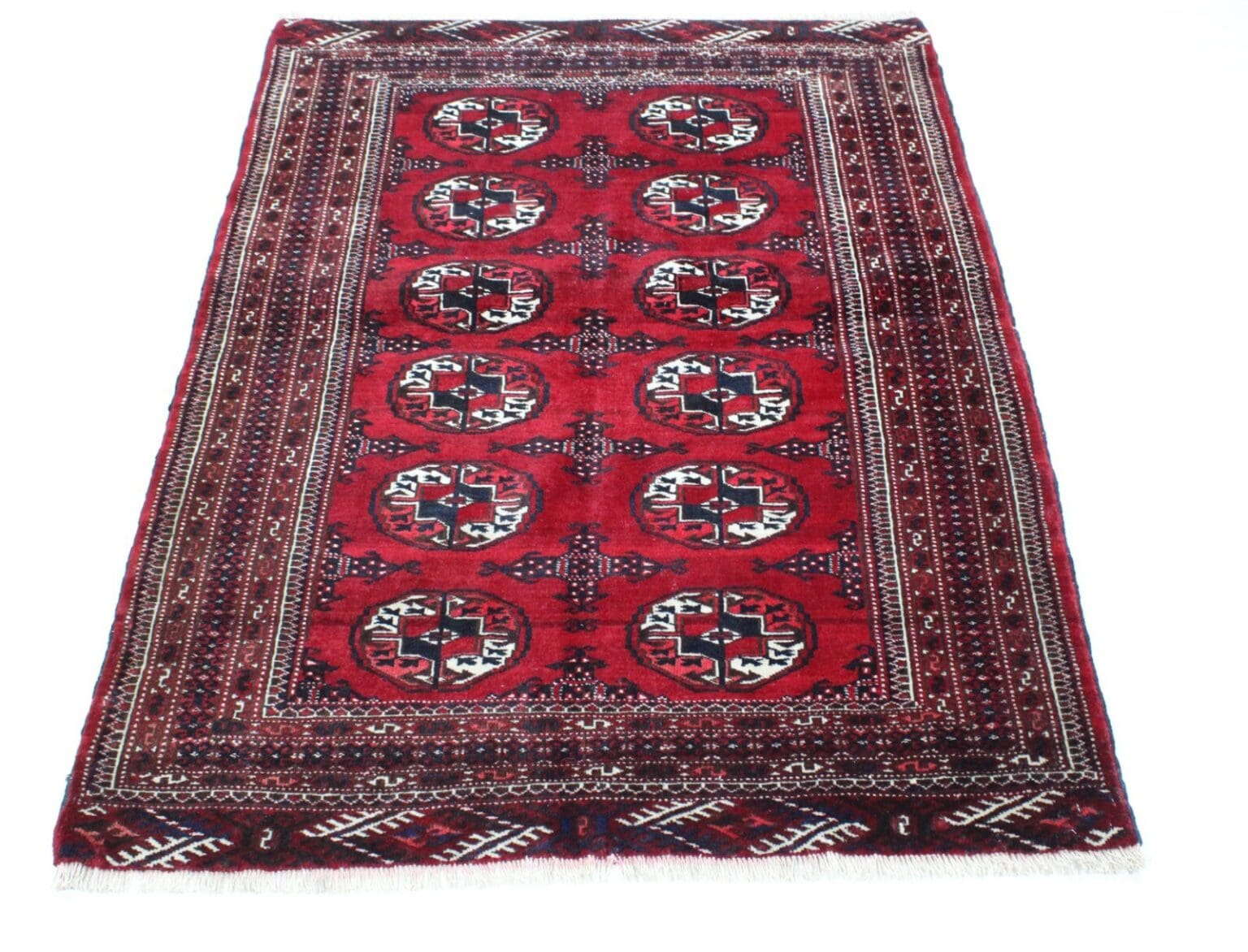 Orientteppich Turkmann 154 x 105 cm Wolle handgeknüpft