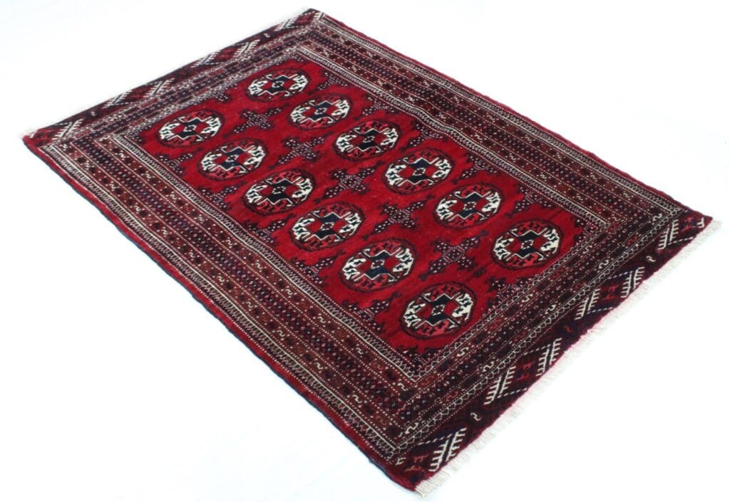 Orientteppich Turkmann 154 x 105 cm Wolle handgeknüpft